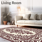 Classic Floral Scroll Frame Design Rug