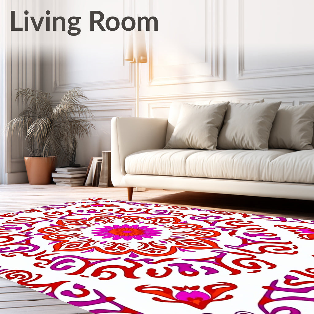 Vibrant Mandala Floral Pattern Rug