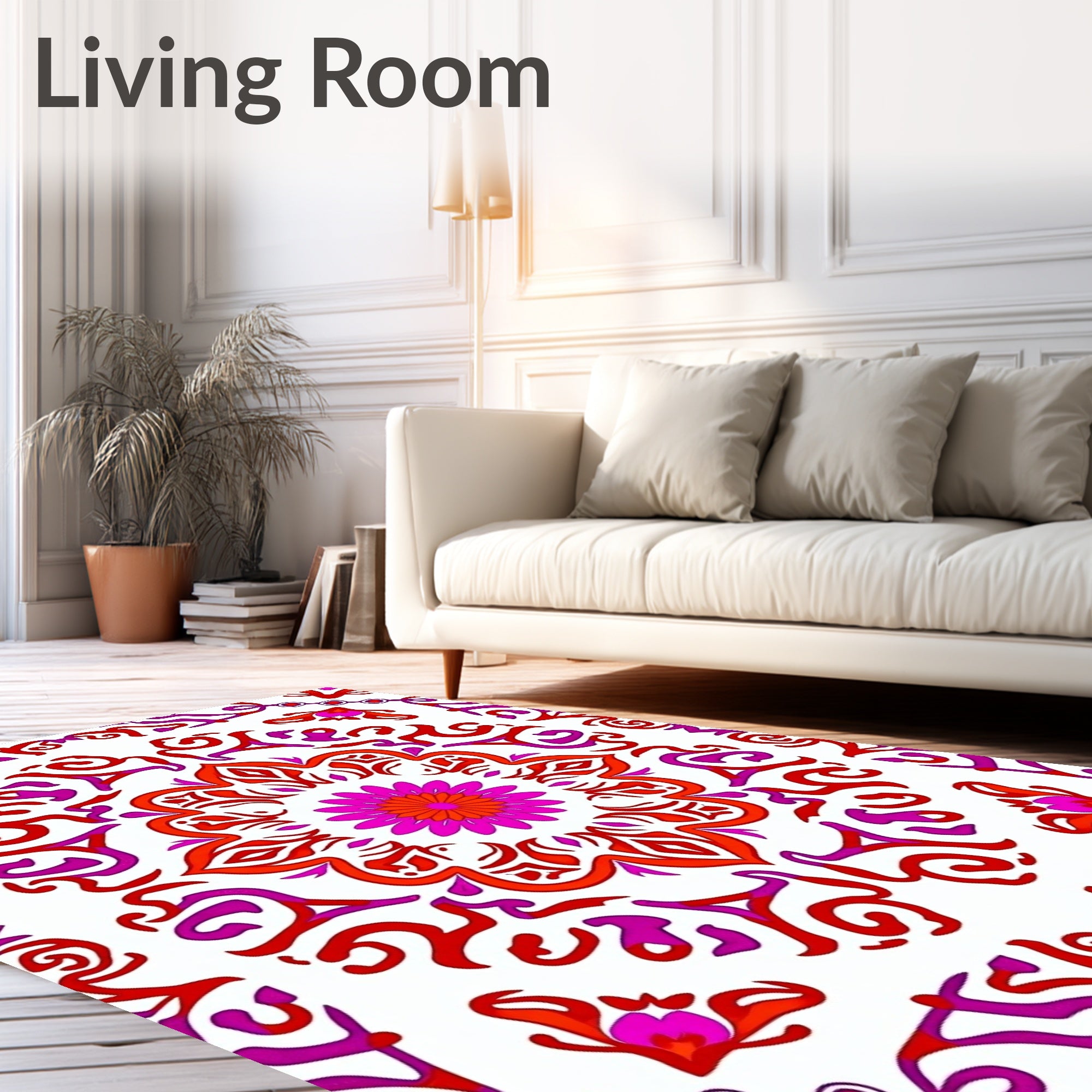 Vibrant Mandala Floral Pattern Rug