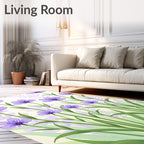 Purple Floral Meadow Design Rug