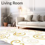 Gold Swirl Pattern Delightful Vines Rug