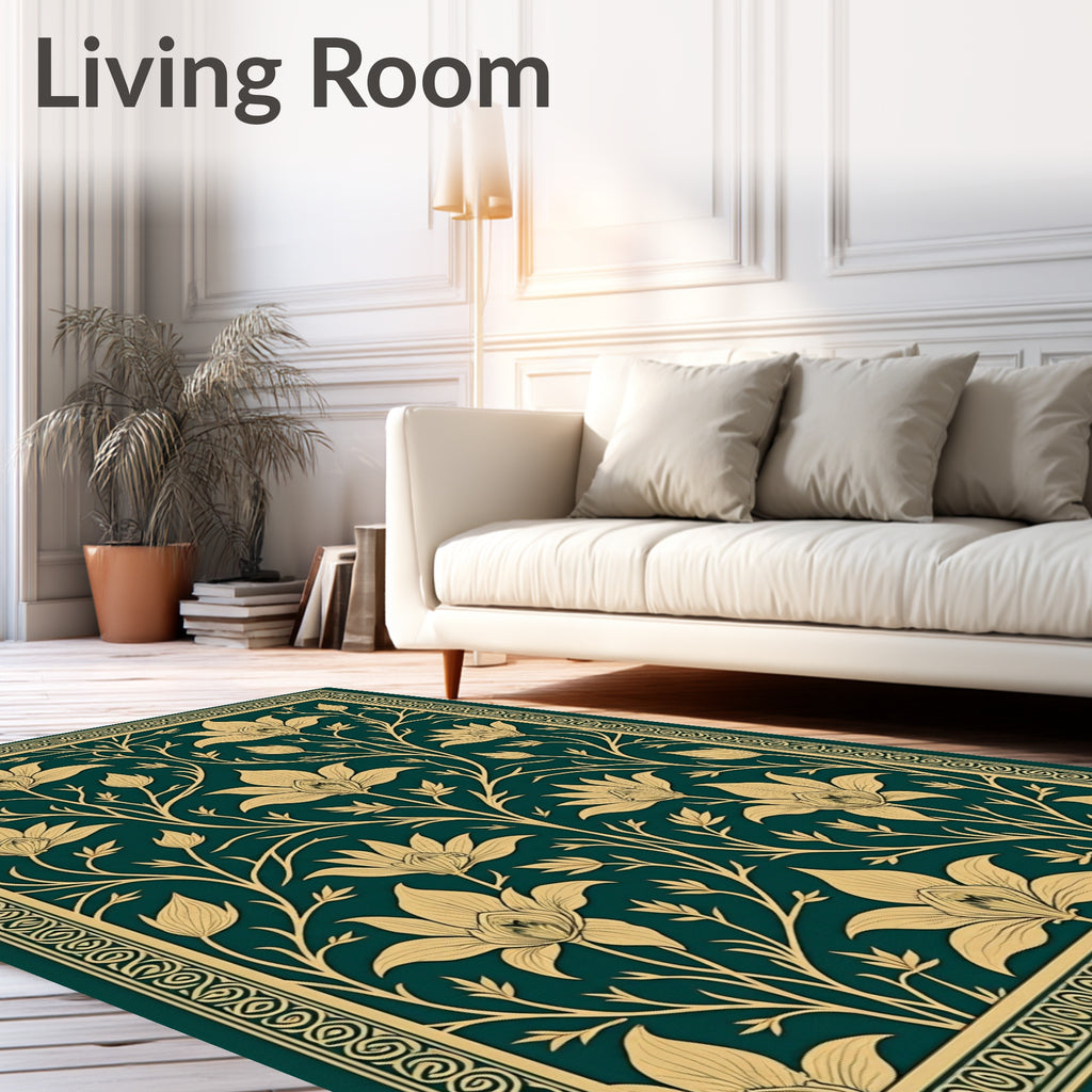 Ornate Floral Vine Pattern Rug