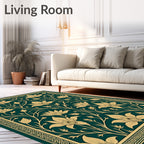 Ornate Floral Vine Pattern Rug