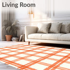 Orange Checked Pattern Rug