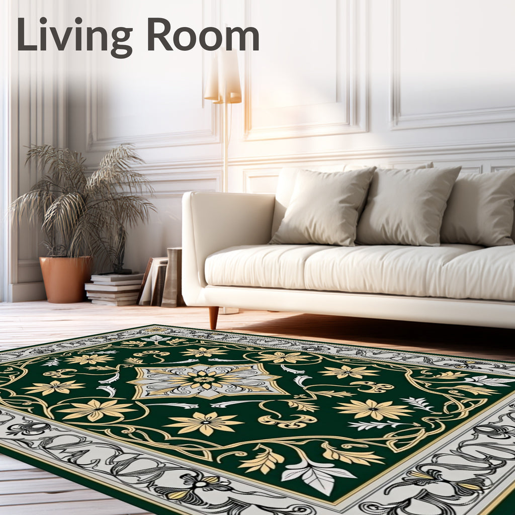 Antique Floral Vine Garden Rug
