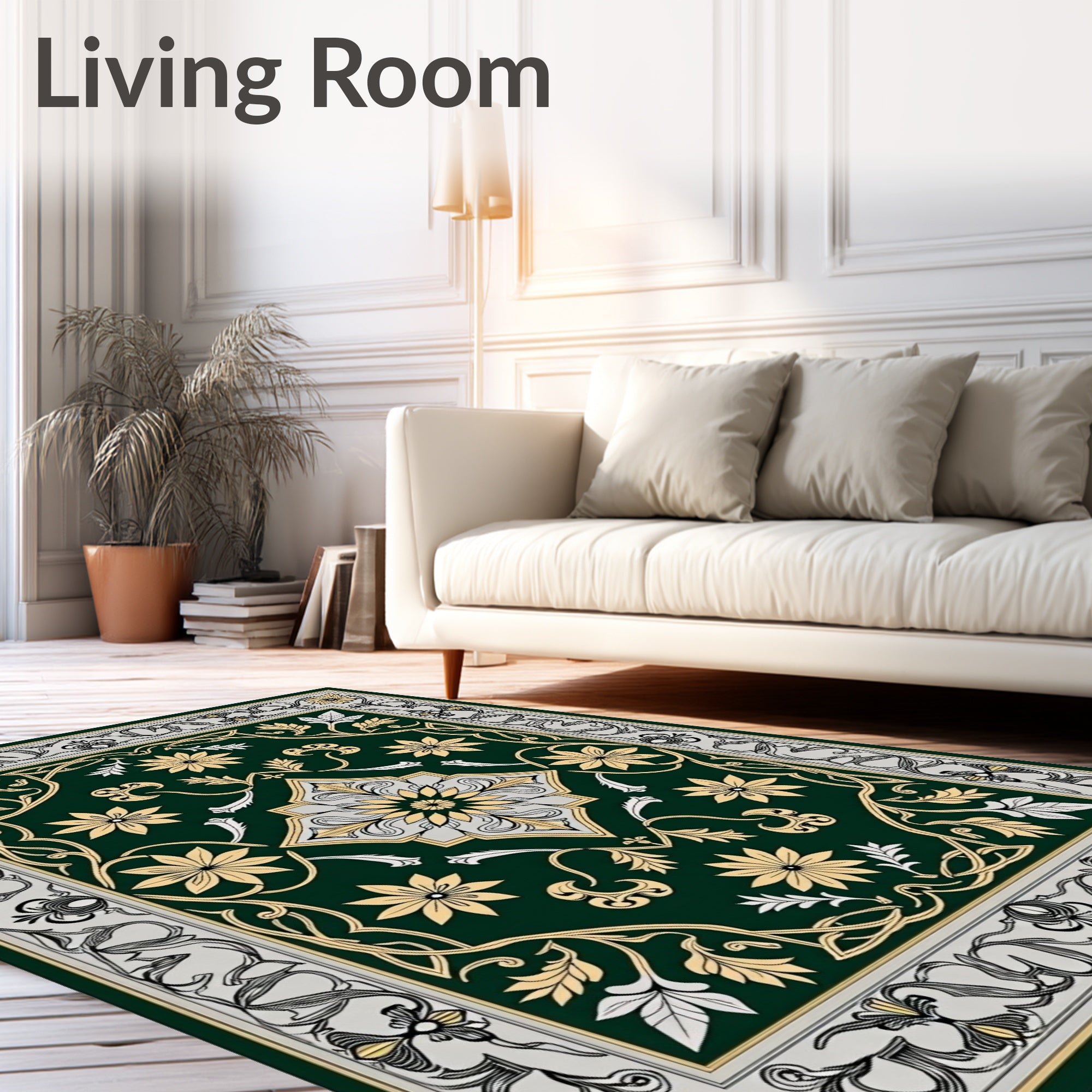 Antique Floral Vine Garden Rug