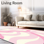 Soft Pink Wave Pattern Rug