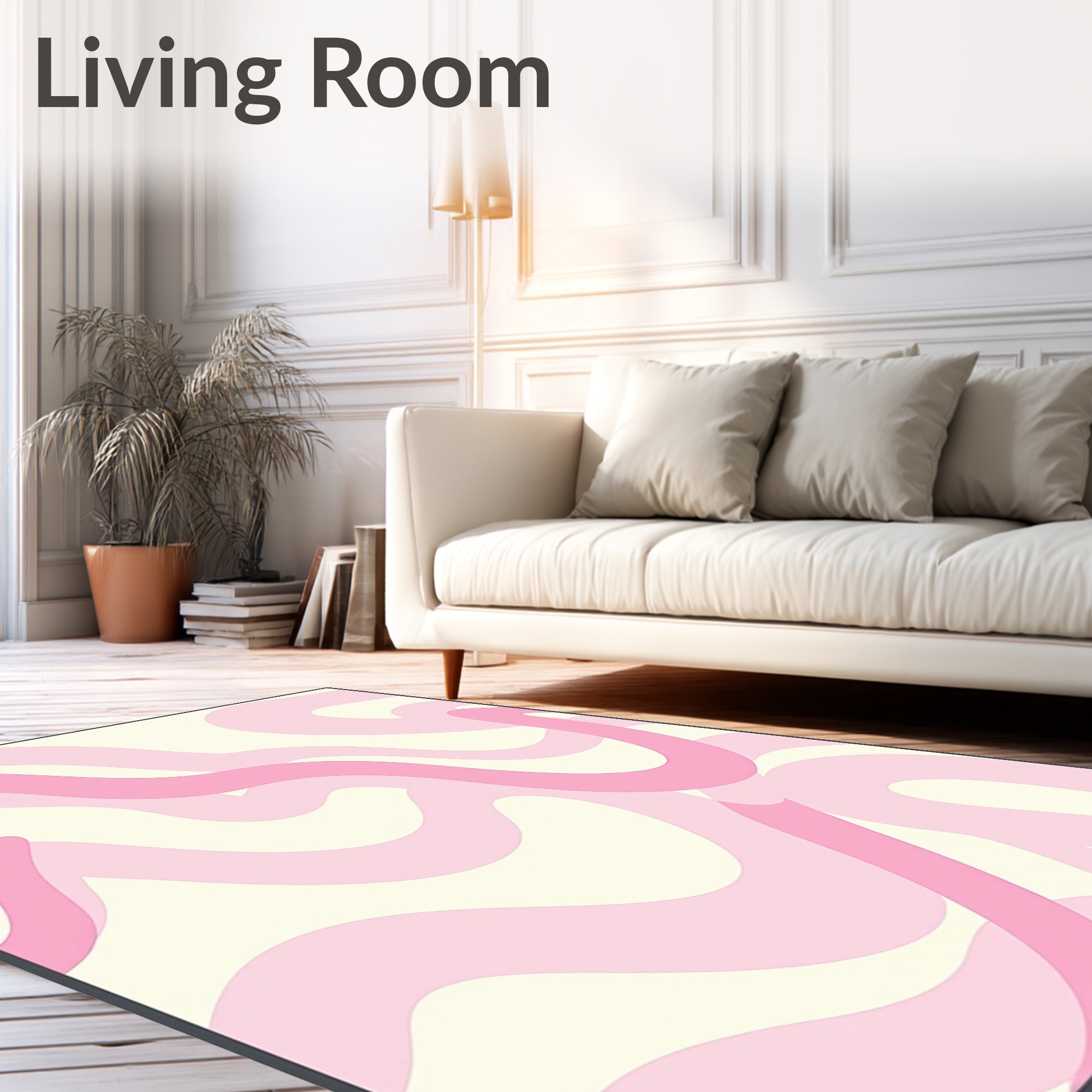 Soft Pink Wave Pattern Rug