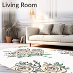 Romantic Roses Floral Pattern Rug