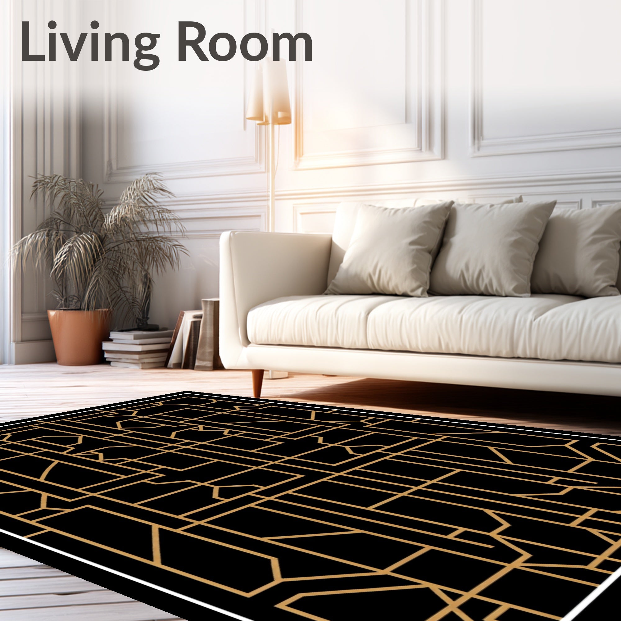 Modern Art Deco Geometric Pattern Rug