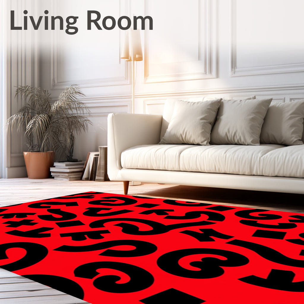 Abstract Black Bold Quirky Design Rug