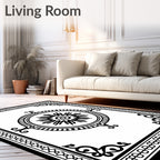 Classic Round Medallion Border Design Rug
