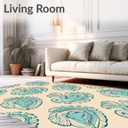 Abstract Swirl Crane Pattern Rug