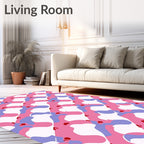 Abstract Pink Blue Organic Pattern Rug