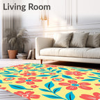Bold Floral Branches And Leaves Rug