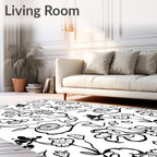 Whimsical Floral Vine Abstract Design Rug
