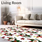 Festive Gnome With Red Bag Stars Rug