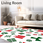 Classic Red Green Gift Boxes Rug