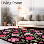 Floral Heart Meadow Pattern Rug