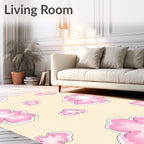 Pink Floral Cloud Pattern Design Rug