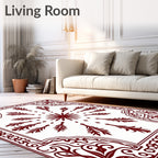 Ornate Floral Starburst Pattern Rug