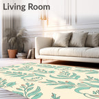 Organic Leaf Abstract Pattern Rug