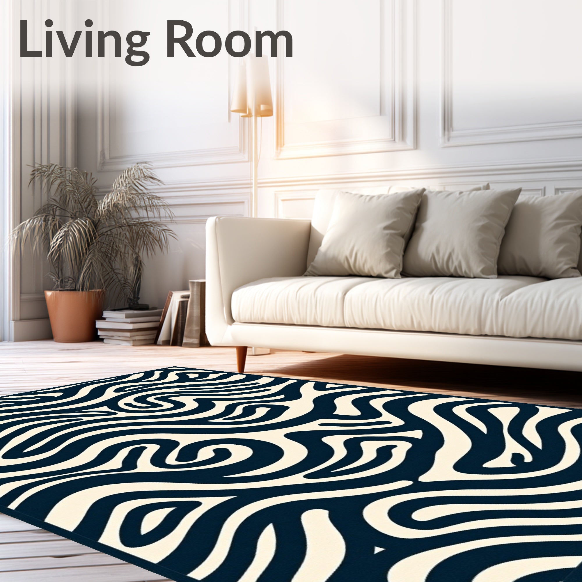 Rivulet Dark Wave Abstract Pattern Rug