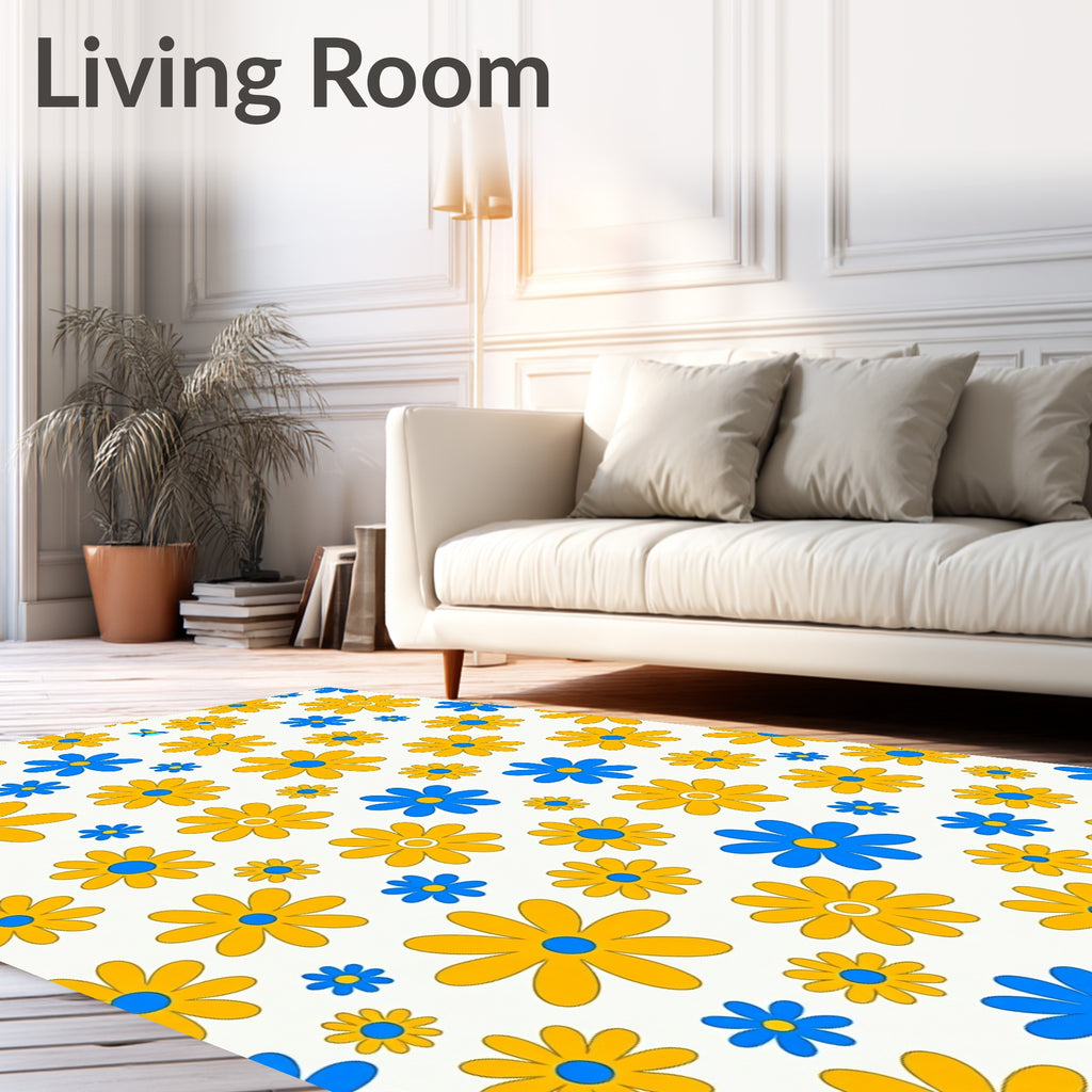 Groovy Flower Power Pattern Rug