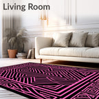 Vibrant Geometric Maze Pattern Rug