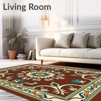 Ornate Floral Medallion Pattern Rug