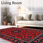 Red Floral Vine Pattern Rug