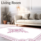 Ornate Floral Scrollwork With Border Design Rug