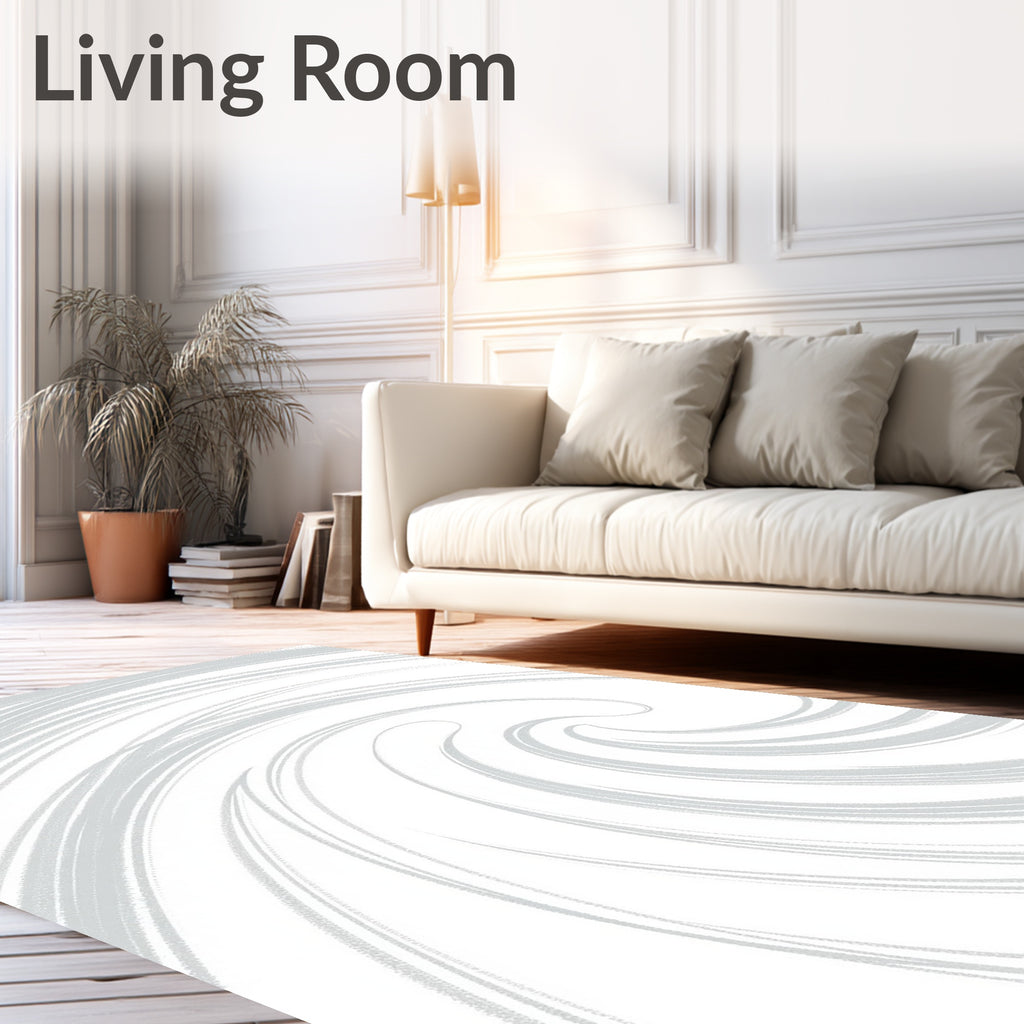 Abstract Swirl Brushstroke Pattern Rug
