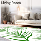 Green Tropical Leaf Pattern Design Rug
