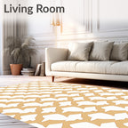Caramel White Stylized Geometric Pattern Rug