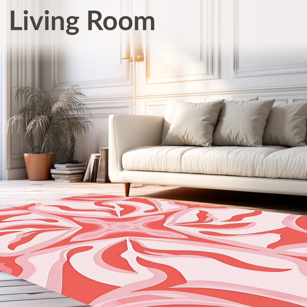 Coral Swirls Organic Pattern Rug