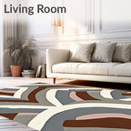 Abstract Wavy Layered Design Rug