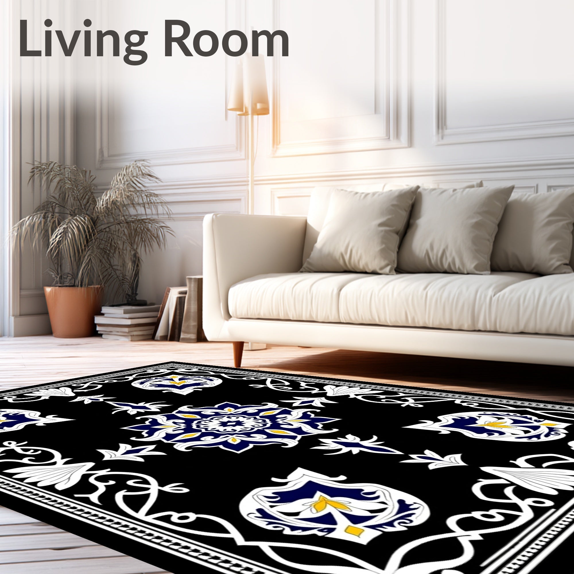 Intricate Floral Medallion Pattern Rug