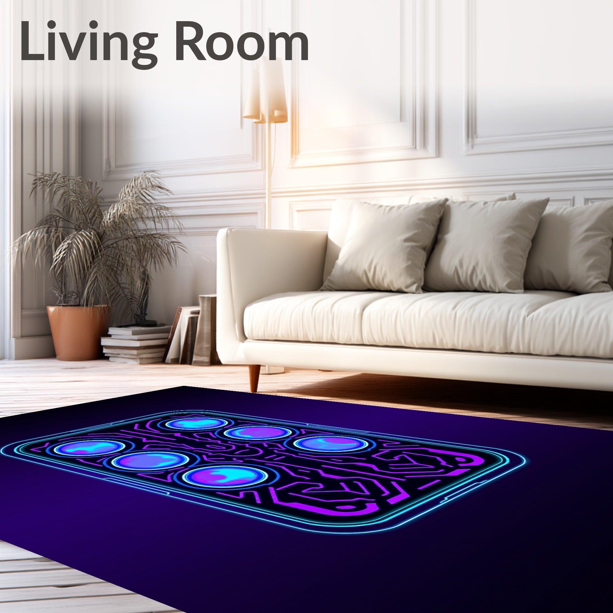 Futuristic Circuit Board Design Rug