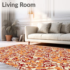Art Nouveau Floral Swirl Pattern Rug