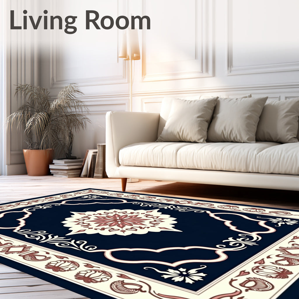 Ornate Floral Mandala Patterned Rug
