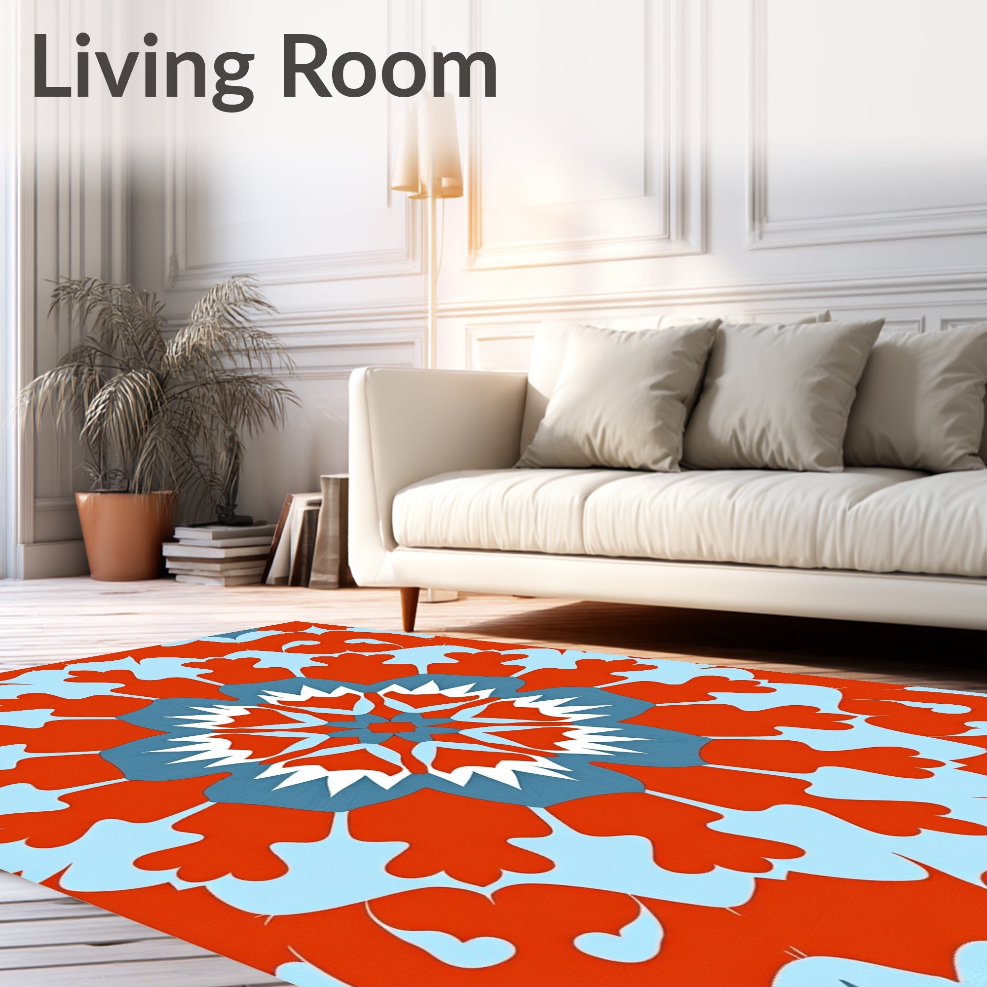 Mandala Style Radial Pattern Rug