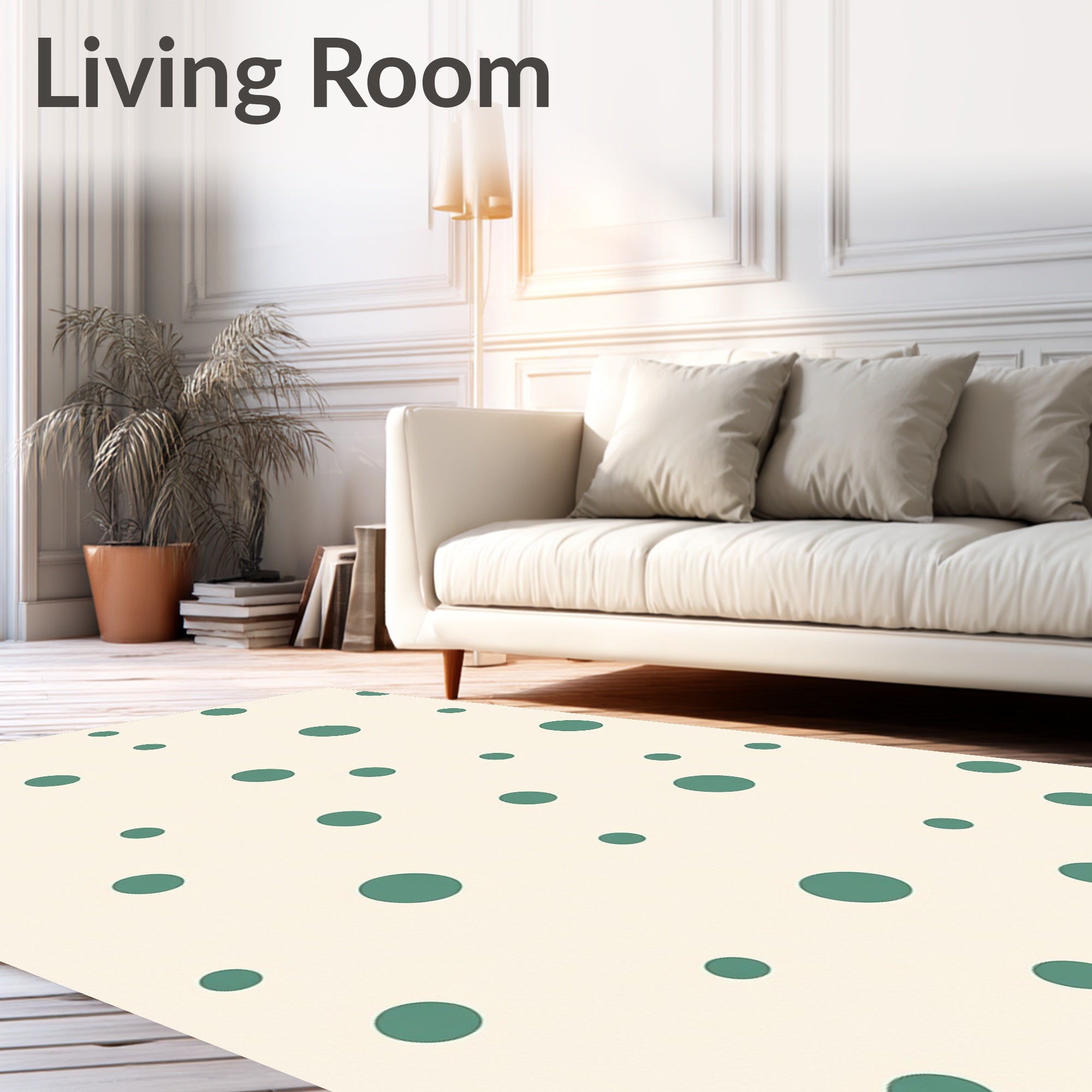 Spotted Teal Contemporary Pattern Rug