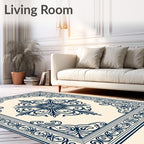 Classic Floral Medallion Border Design Rug