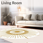 Radiant Sunburst Geometric Pattern Rug
