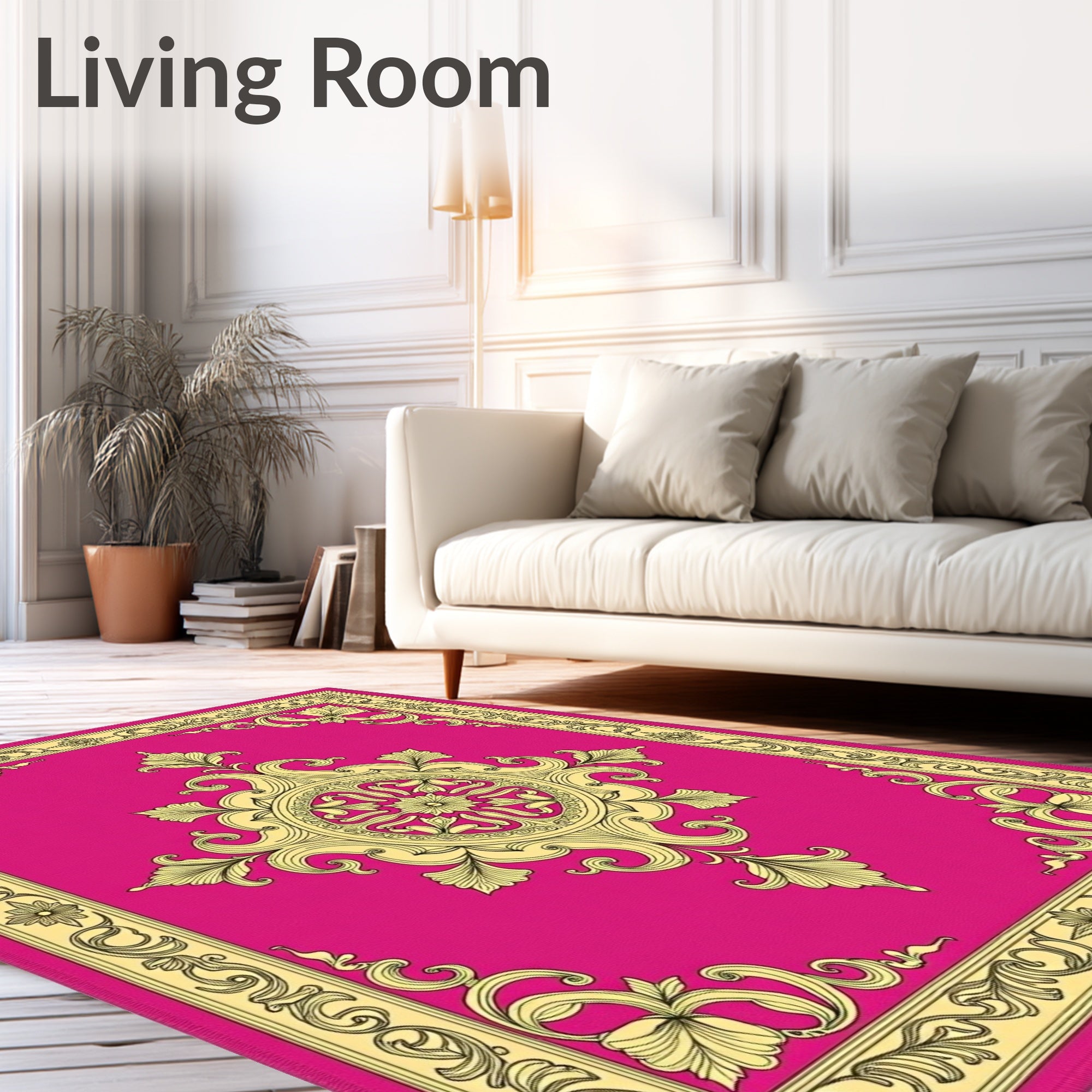 Ornate Floral And Lattice Pattern Rug