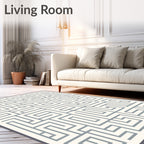 Geometric Maze Pattern Rug