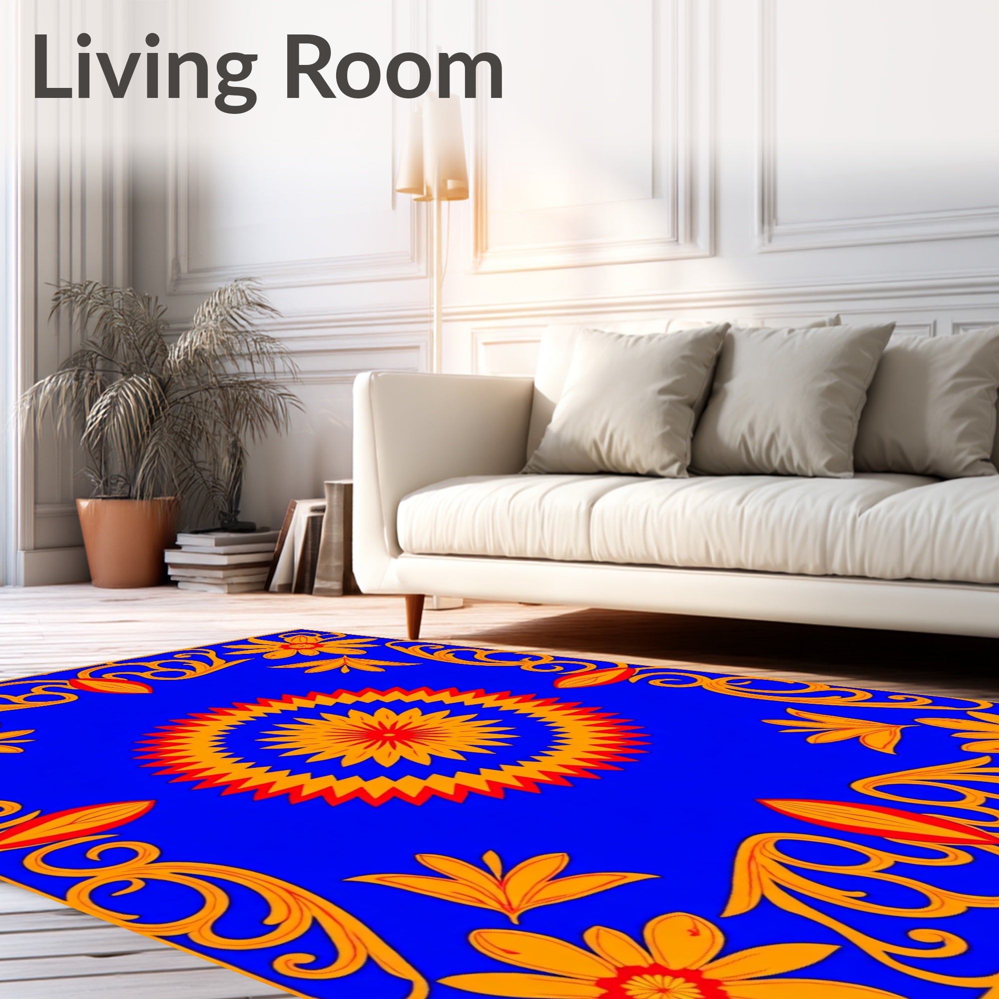 Bold Floral Starburst Pattern Rug