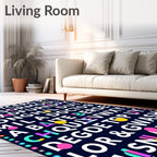 Bold Typographic Pattern Rug