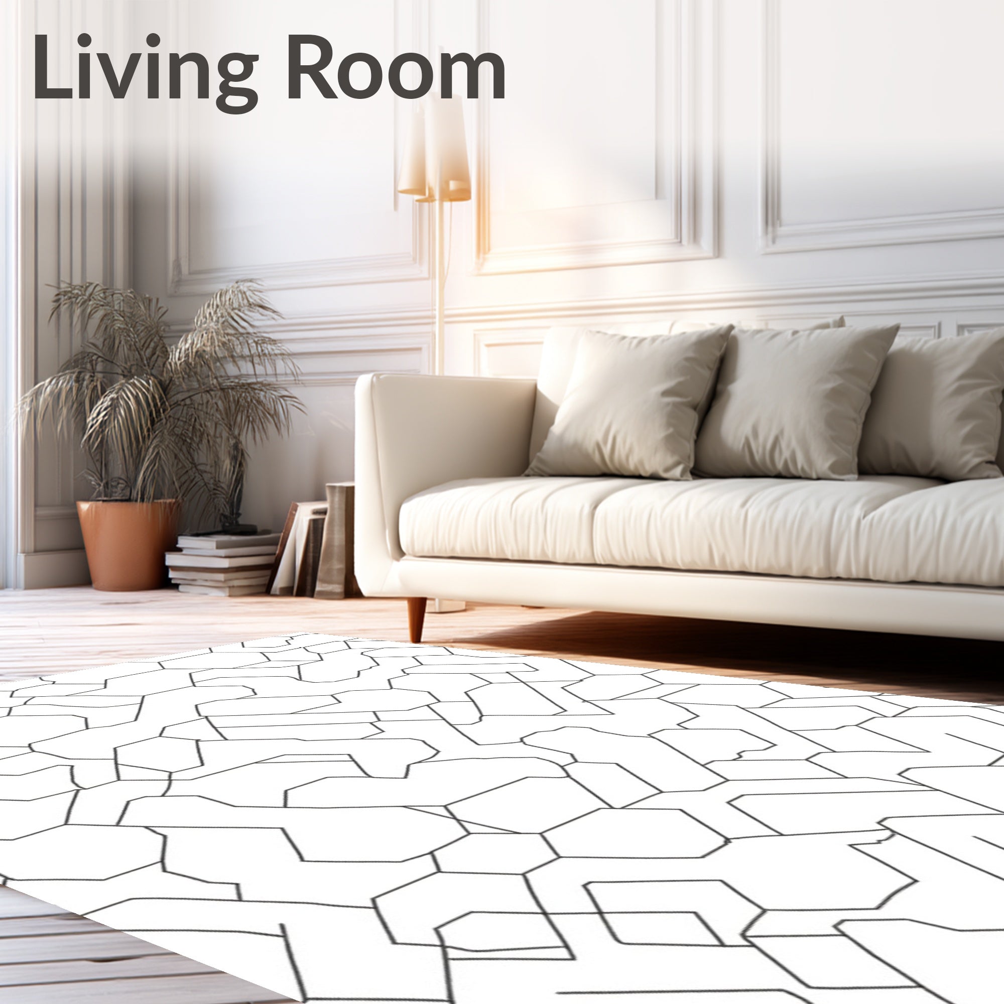 Abstract Geometric Fragmented Pattern Rug